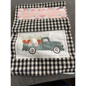 FARMHOUSE EASTER TABLE RUNNER 72" X 14" NEW Black Gingham Checked New